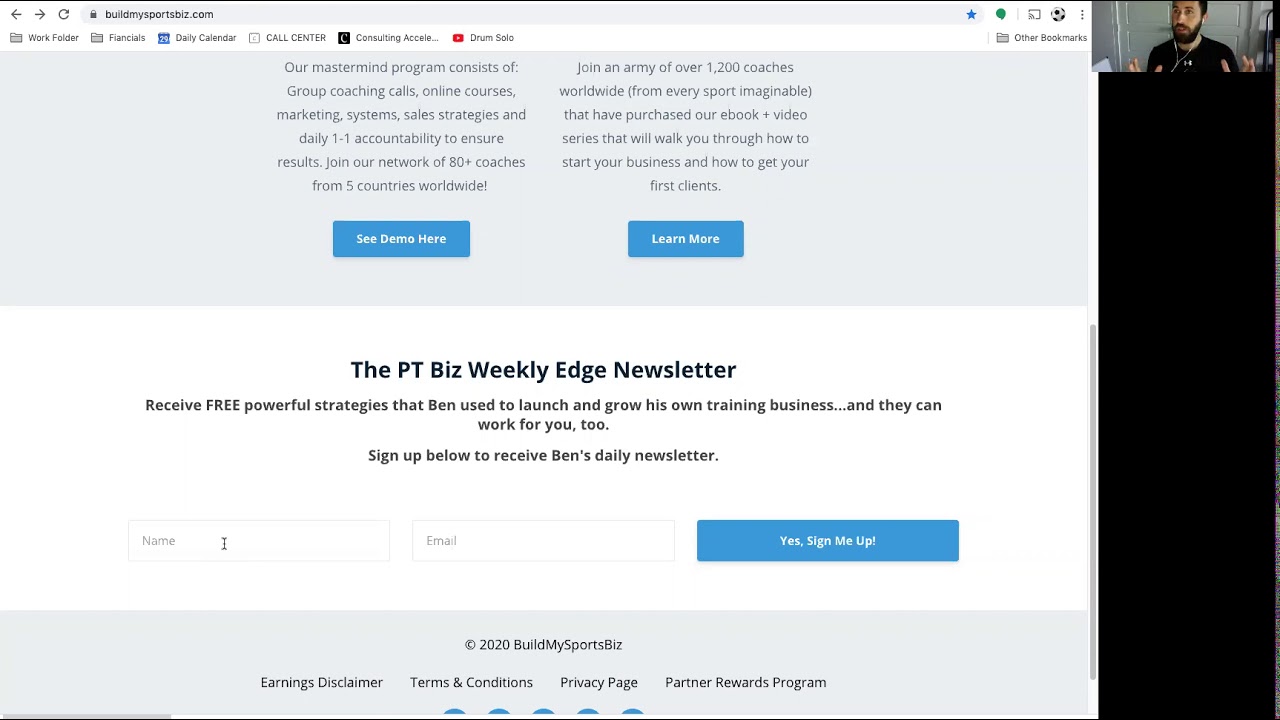 Ben Nabers: Quick Tour of our Website BuildMySportsBiz.com