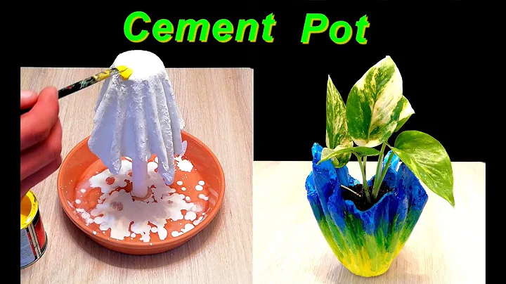 How to make Flowerpot with Cement using old Clothes or Towels / DIY
