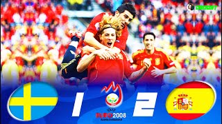 Sweden 1-2 Spain - EURO 2008 - Torres, Villa, Iniesta, Xavi v Ibrahimović - Extended Highlights
