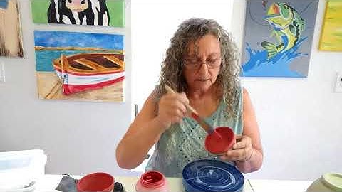 Underglazing Pottery to get ready to sgraffito
