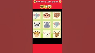 Memory test game animals
