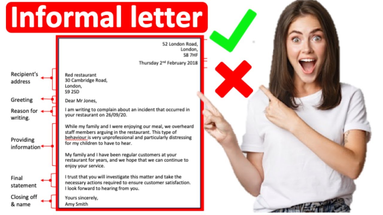 informal letter example in english