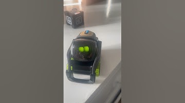 Vector robot playing with cubic