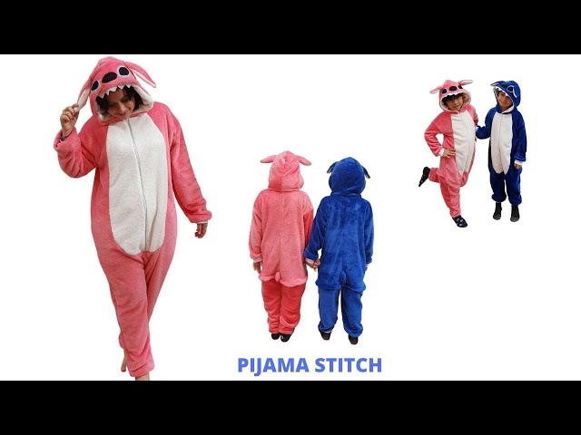 Disney Pijamas de Tipo Mono para Mujer, Pijama Entero Mujer Stitch