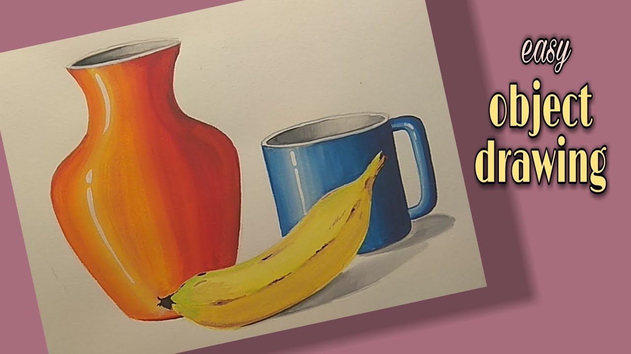 object drawing/pot drawing & colouring/how to draw object drawing ...