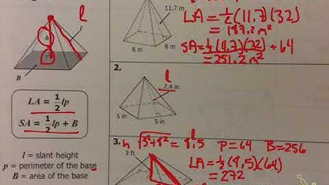 surface area and volume pyramids and cones