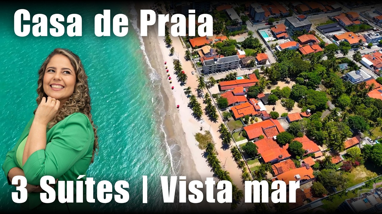 CASA DE PRAIA COM 3 SUÍTES SENDO UMA MASTER COM VARANDA E VISTA MAR NA PRAIA FORMOSA EM CABEDELO-PB