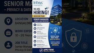 Infosys Hiring Senior Manager – Data Privacy | Bangalore Jobs 2026 | Apply Now