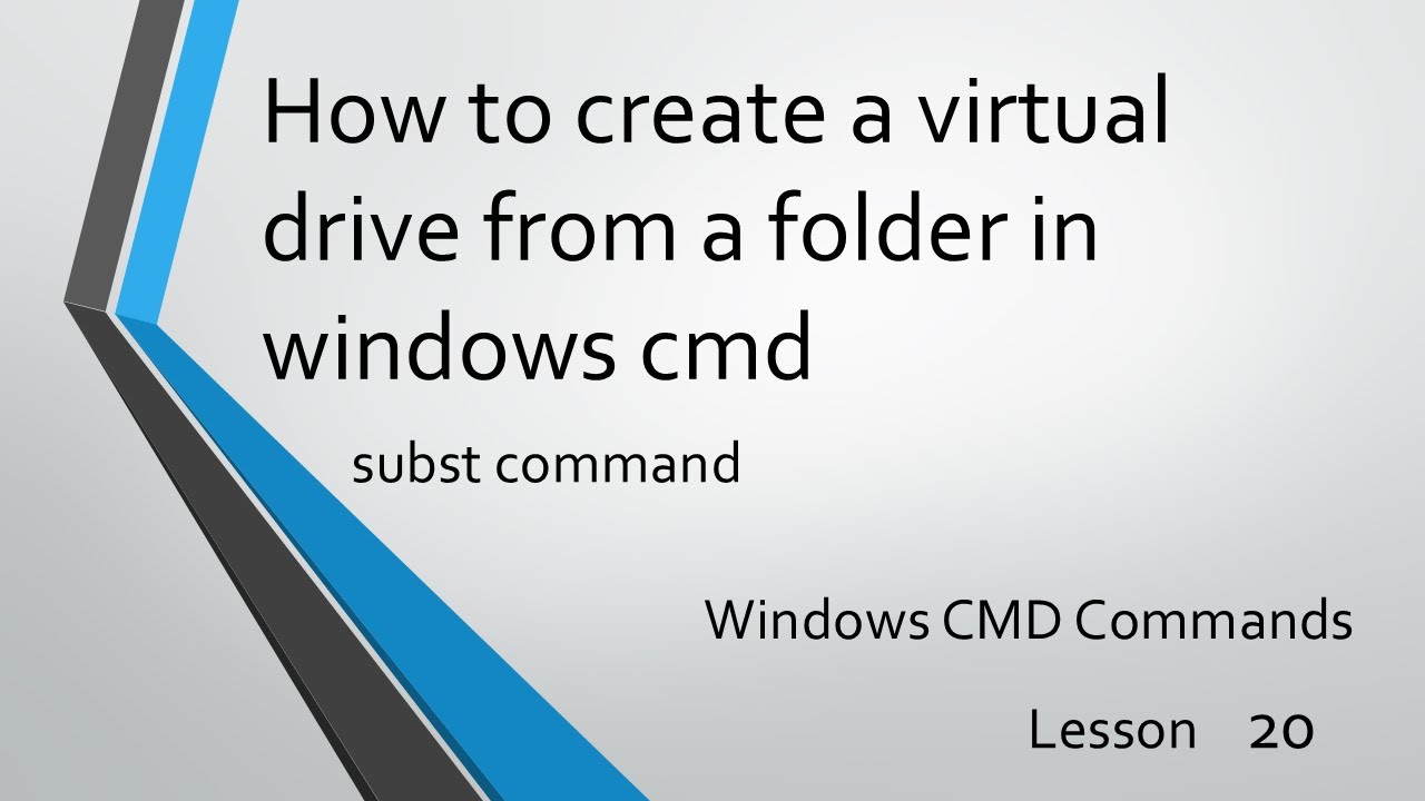 How to create a virtual drive from a folder in windows cmd - YouTube