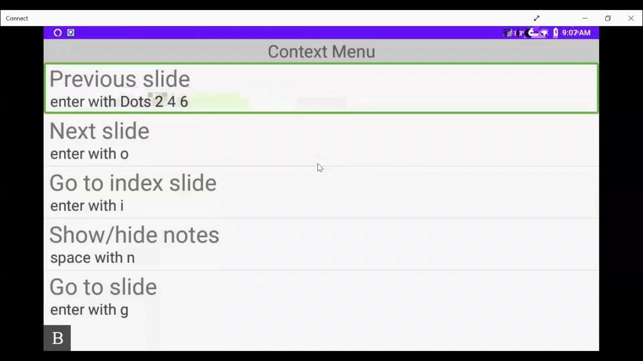 BrailleNote Touch snapshot tutorial KeySlides YouTube