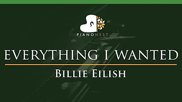 Billie Eilish - everything i wanted - LOWER Key (Piano Karaoke Instrumental)