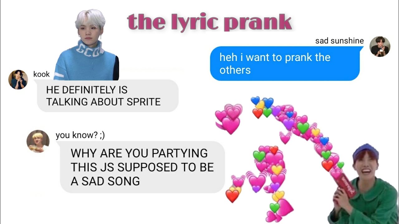 bts texts | lyric prank (without me by halsey) read desc !