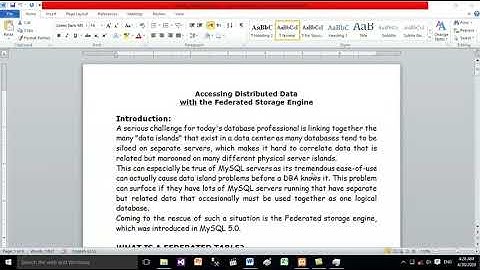 Federated MySql engine Example