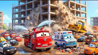 Construction Accident! Emergency Vehicles vs Building Collapse! 🏗️🚨 | Farm Animation