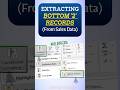 Excel Tutorial - Get BOTTOM 2 Sales from Sales Data #excel #etl #dataanalysis #trend #viral #data
