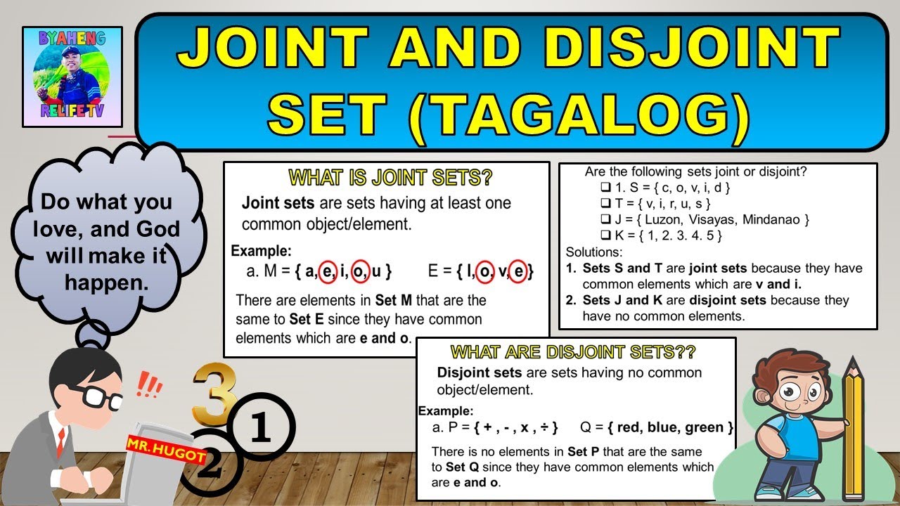 Joint and Disjoint Sets (Tagalog) - YouTube Joint And Disjoint Sets (Tagalog) - Youtube