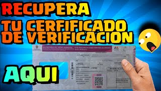 Como Recuperar Certificado De Verificacion