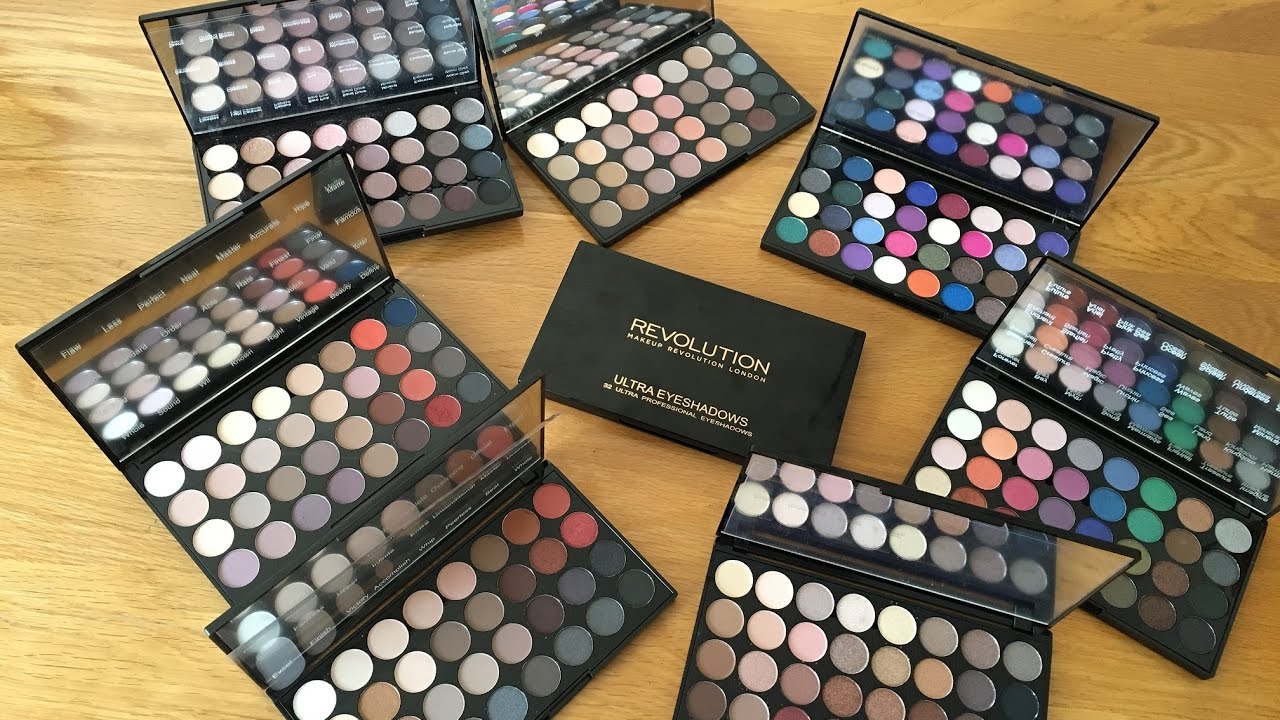 Makeup Revolution Ultra 32 Shade Eyeshadow Palette Collection - YouTube