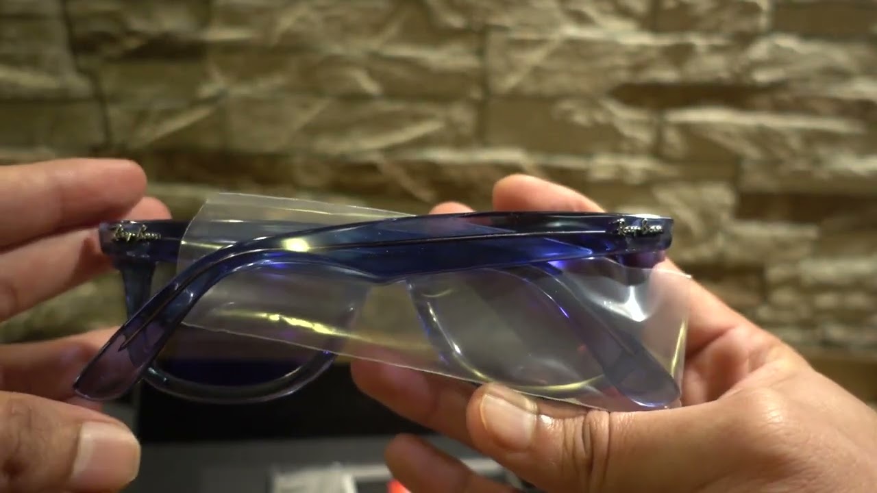 UNBOXING RAYBAN ORIGINAL WAYFARER TRUE BLUE RB2140 658756 50 22 - YouTube