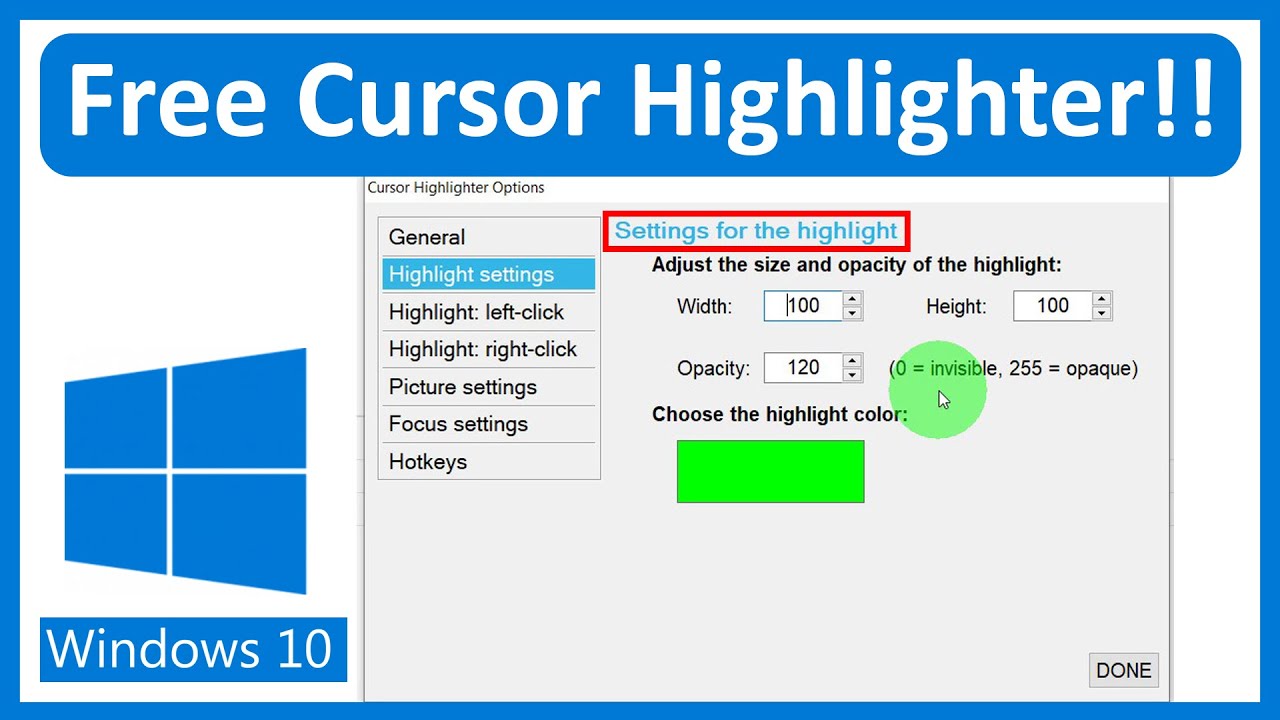 How To Highlight Cursor For Free Windows 10 Windows 10 Windows 10 Things