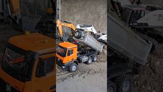 25 Tons of Sand & Rocks! RC Dump Truck Slow Unloading Is So Satisfying 🤯🚛⛏️ #shorts #rcconstruction