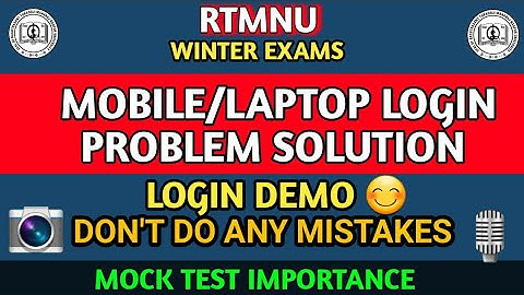 Login Problem Solution | Mock Test Importance | Tips For Exam | Rtmnu Winter Exam Updates |