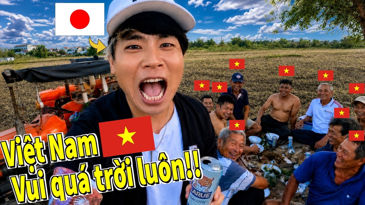 NGƯỜI NHẬT BẤT NGỜ NHẬP CUỘC NHẬU GIỮA RUỘNG LÚA Ở MIỀN QUÊ VIỆT NAM🇻🇳🇯🇵