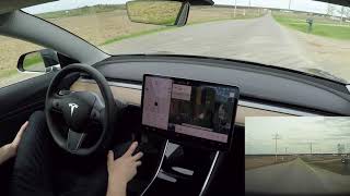 90° Curve on AutoPilot | Tesla Model 3