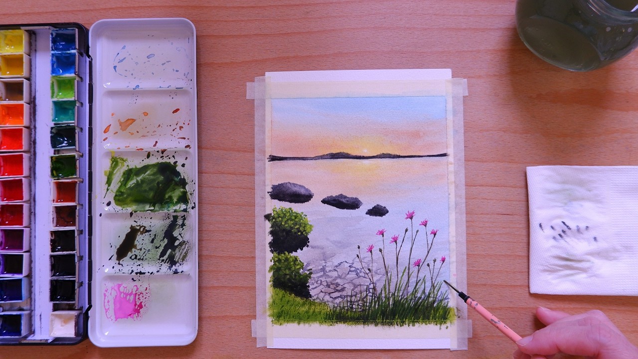 Easy Watercolor Sunset Painting Ideas for Beginners