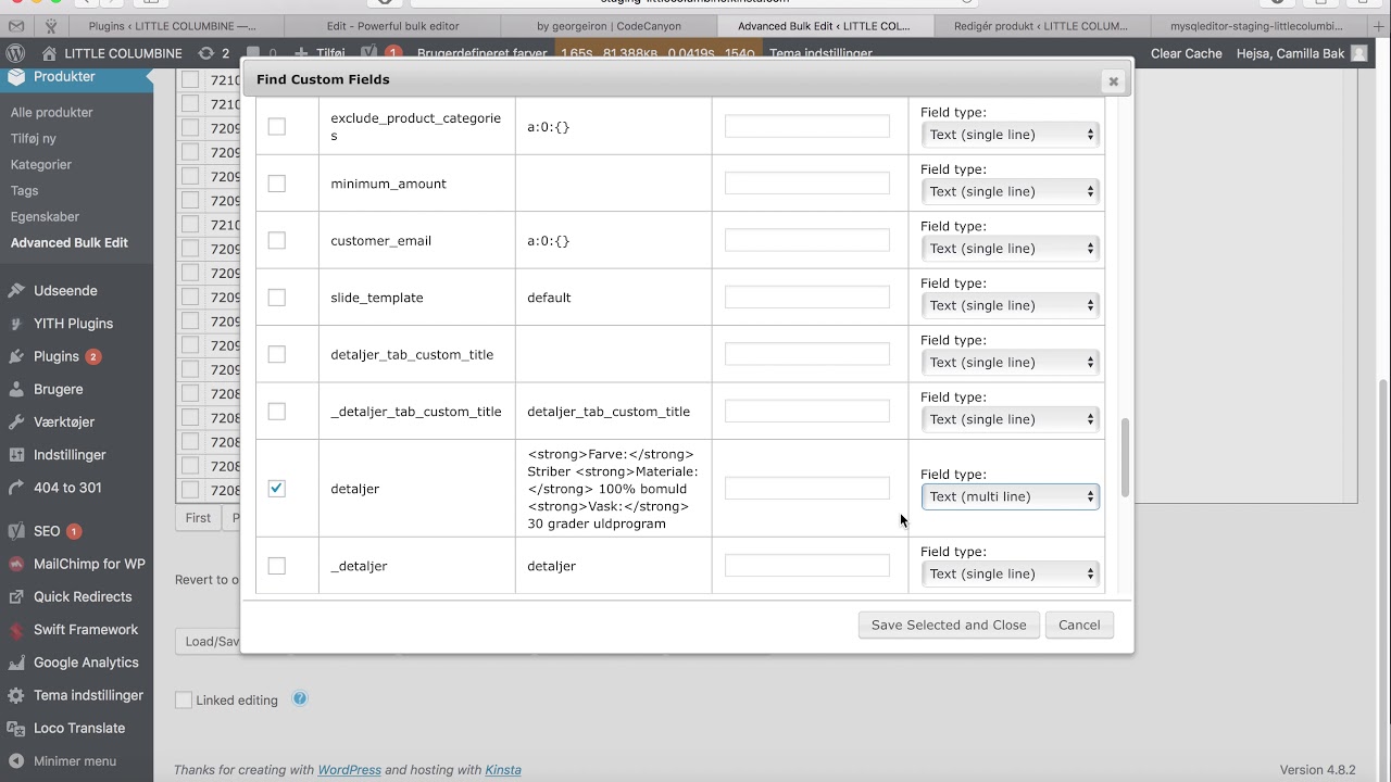 Woocommerce advanced bulk edit custom fields