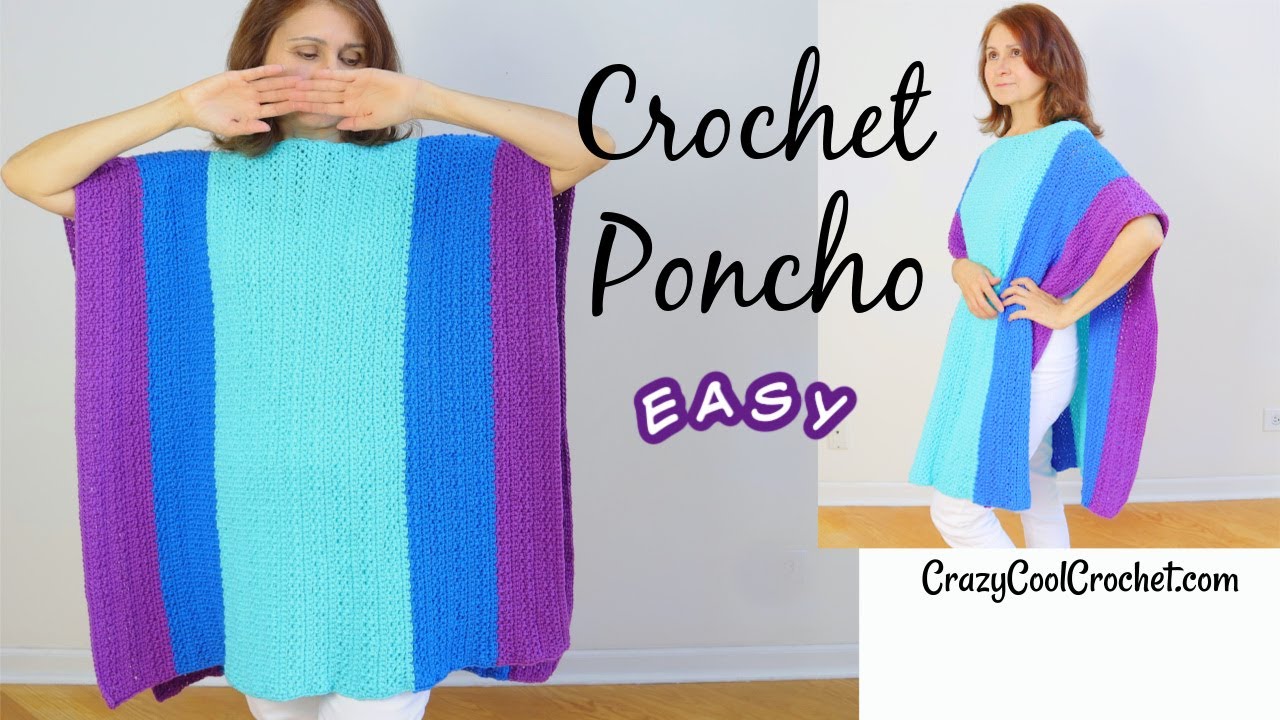 Easy Crochet Poncho - Lightweight - YouTube