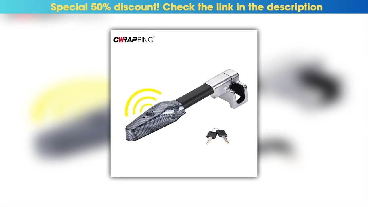 Flash Sale Car Steering Wheel Lock Universal Security Car Anti Theft Safety Alarm Lock Retractable•