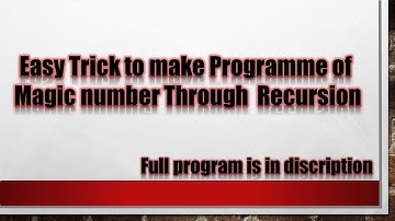 Magic Number Programme In Java Using Recursion || Full Program Is In Comment Box || Pranjul Gupta ||