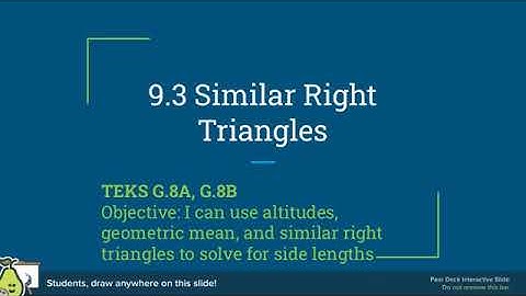 Geometry 9.3 Geometric Mean & Similar Right Triangles