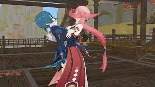 Mmd Genshin Wrestling - Bearhugs