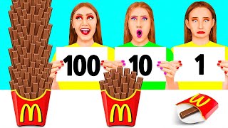 100 Layers of Food Challenge | Crazy Challenge by Fun Fun