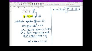 Simultaneous Equations - Linear and Non linear