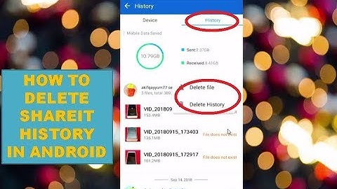 How To Delete Shareit History In Android Phone