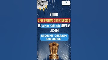 Your UPSC Prelims Success is Just one Click Away! Join our Prelims SIDDHI Crash Course. #prelims