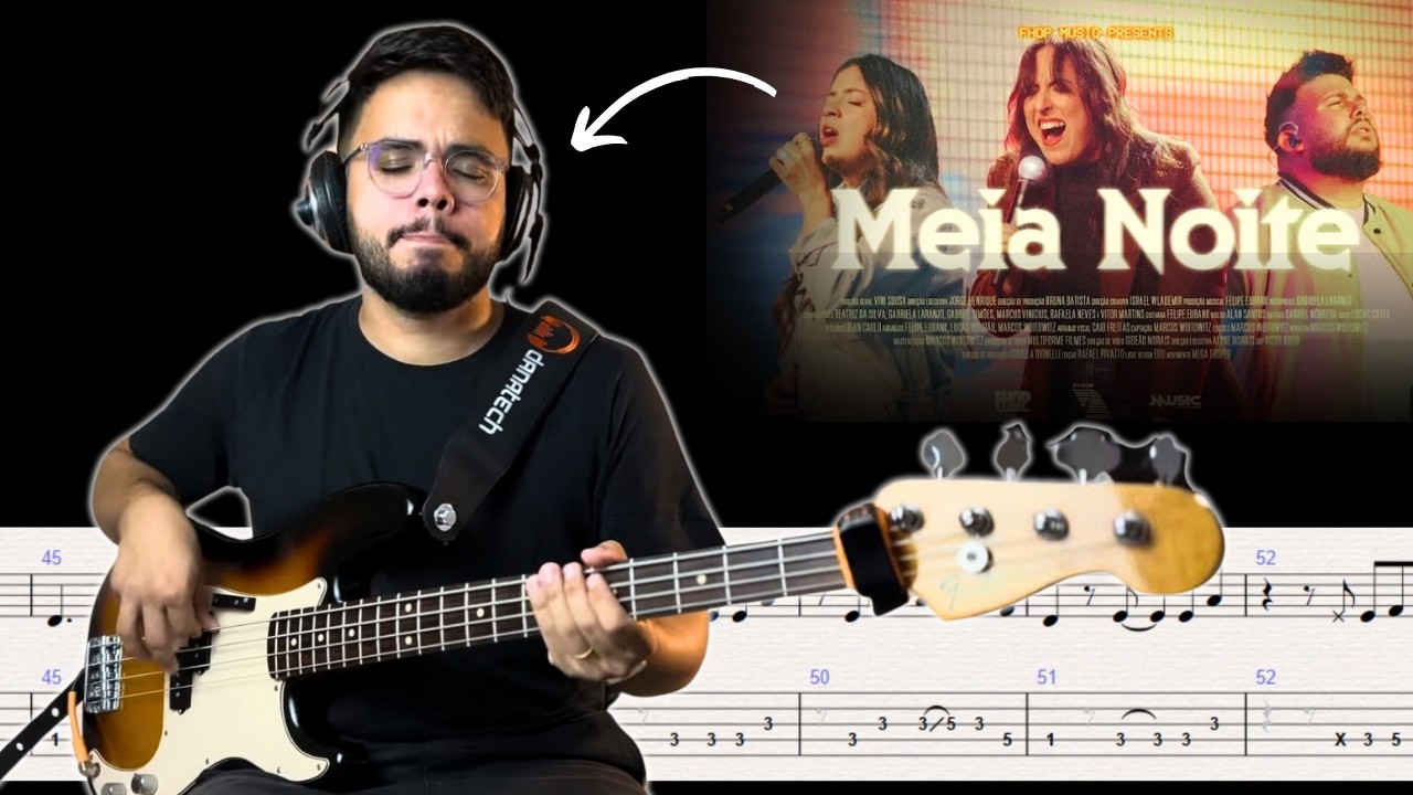Meia Noite - Fhop Music | Baixo cover c/tablatura