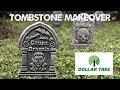 Dollar Store Tombstone Makeover - Cheap Easy DIY Graveyard Tutorial