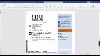 Azerbaijan Socar gas business utility bill template, fully editable in PSD format