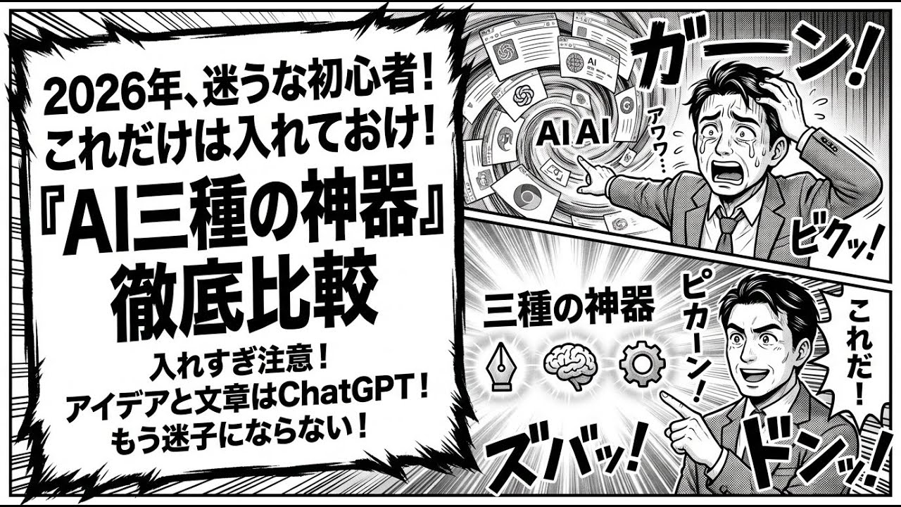 2026年、これだけは入れておけ。初心者のための「AI三種の神器」徹底比較