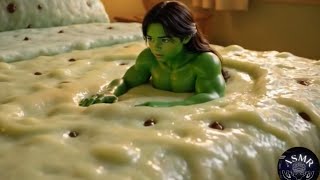 ASMR She-Hulk Jumps into Cake Bed! 🟢🍰 | Melting &amp; Crushing Sensation | 2026 Ultimate Brain Reset