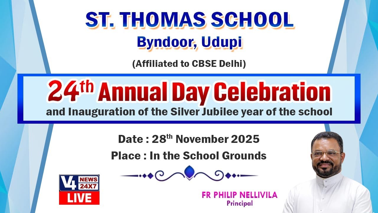 ST. THOMAS SCHOOL, BYNDOOR, UDUPI || ANNUAL DAY CELEBRATION || V4NEWS LIVE