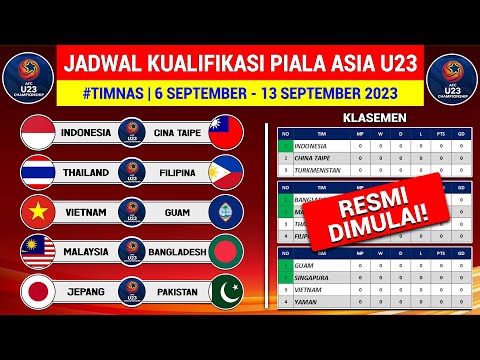 Jadwal Kualifikasi Piala Asia U23 2024 - Indonesia vs China Taipei - Kualifikasi Piala Asia U23 2024