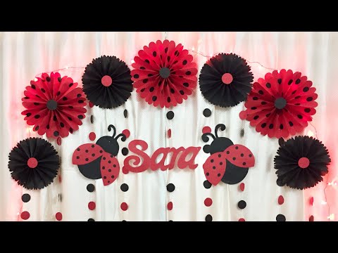 ladybug-theme-birthday-party-decoration-|-very-easy-birthday-party-decoration-ideas-at-home