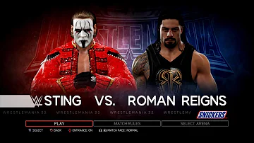 WWE 2K17 PS3 - Sting VS Roman Reigns [2K][mClassic]