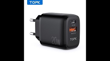 Cốc Sạc Củ sạc Nhanh 20W Topk B110p Mini sạc nhanh QC3 0 cổng Type C dùng cho các dòng điện thoại ip