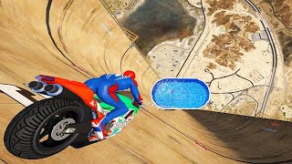 Gta 5 Spiderman Ragdolls Motorcycle Fails Compilation (Euphoria Physics, Jumps, Funny Moments) Ep3